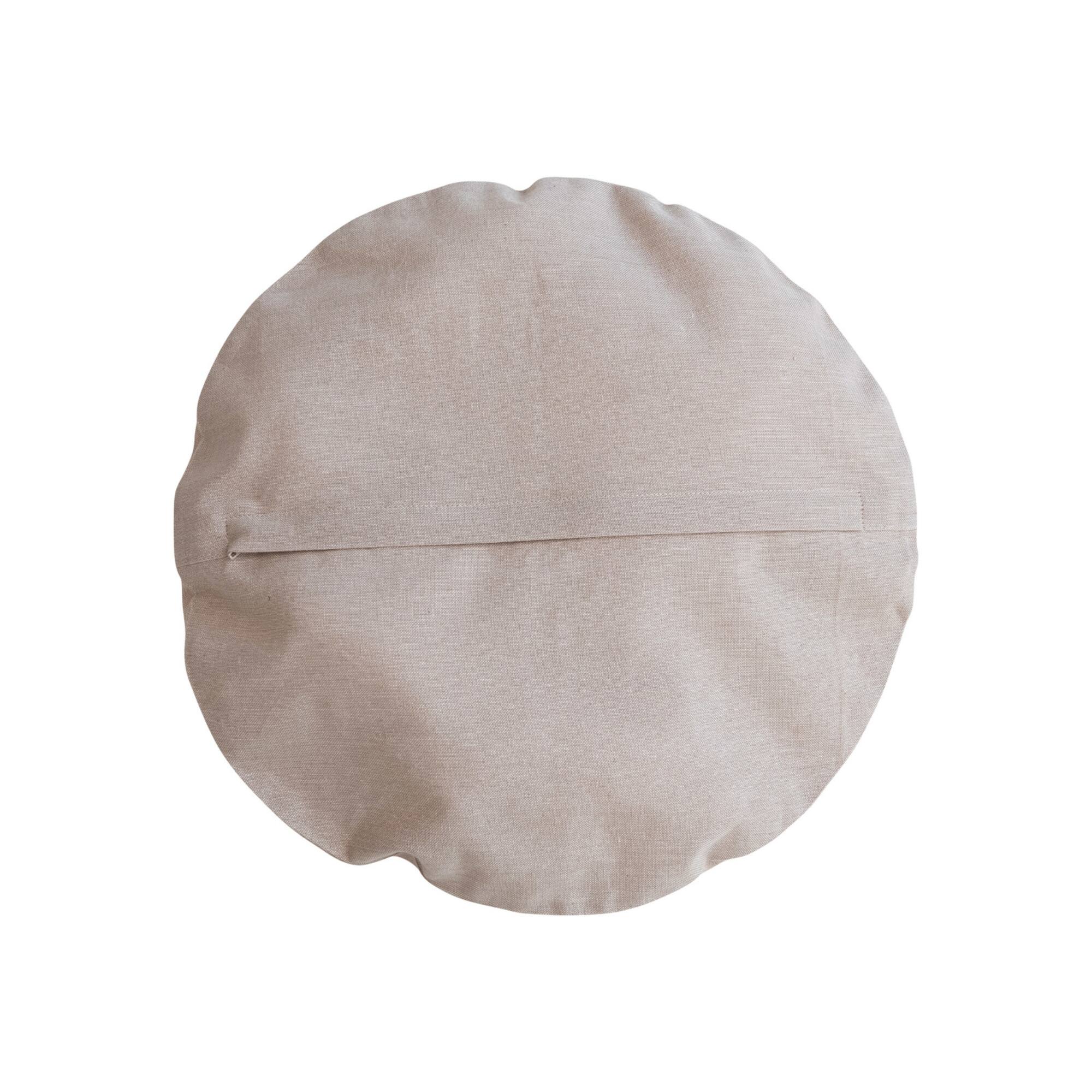 Hello Honey® 16" Joy To The World Round Cotton Chambray Printed Pillow